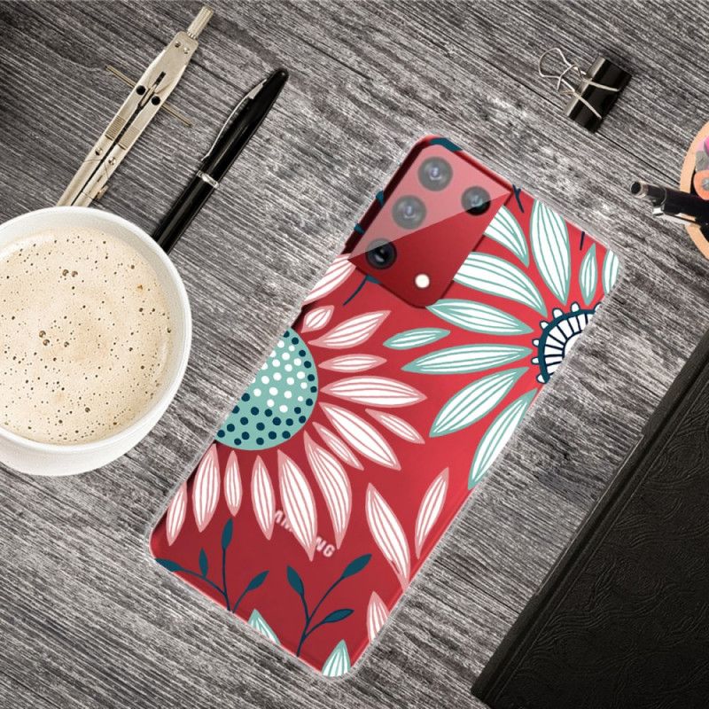 Etui Samsung Galaxy S21 Ultra 5G Zielony Różowy Przezroczysty Kwiat