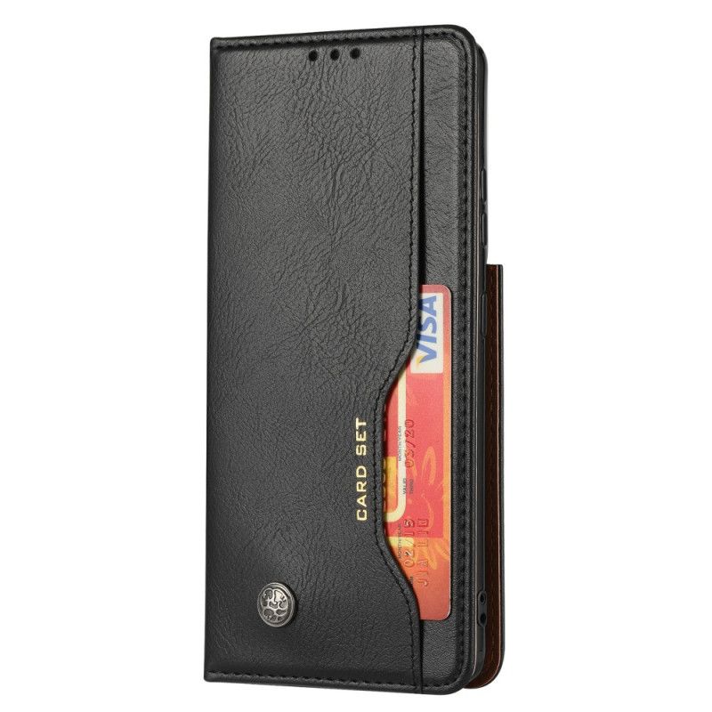 Flip Kotelot Samsung Galaxy S21 Ultra 5G Czerwony Czarny Etui Na Karty Ze Sztucznej Skóry Etui Ochronne