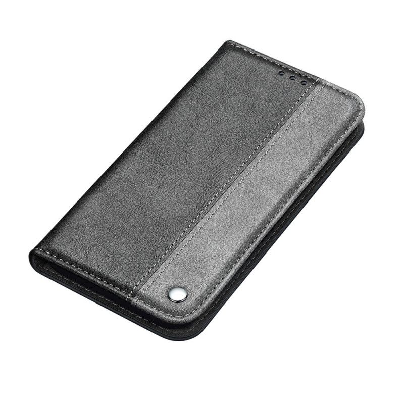 Flip Kotelot Samsung Galaxy S21 Ultra 5G Czerwony Czarny Etui na Telefon Dwukolorowy Efekt Skóry