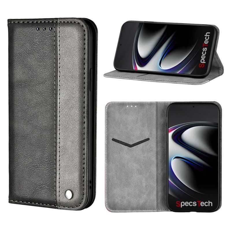 Flip Kotelot Samsung Galaxy S21 Ultra 5G Czerwony Czarny Etui na Telefon Dwukolorowy Efekt Skóry