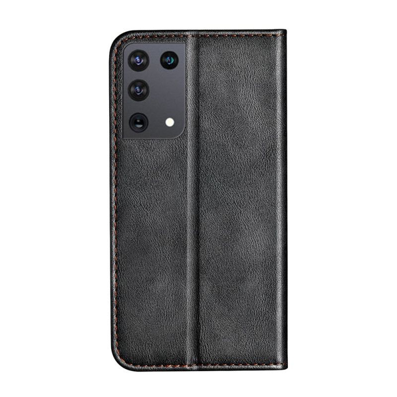 Flip Kotelot Samsung Galaxy S21 Ultra 5G Czerwony Czarny Etui na Telefon Dwukolorowy Efekt Skóry