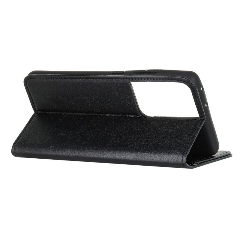 Flip Kotelot Samsung Galaxy S21 Ultra 5G Czerwony Czarny Klasyczna Dwoina Lychee