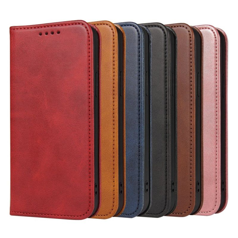 Flip Kotelot Samsung Galaxy S21 Ultra 5G Czerwony Czarny Styl Biznesowy Plus Efekt Skóry Etui Ochronne