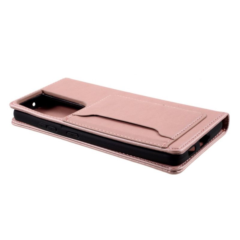 Flip Kotelot Samsung Galaxy S21 Ultra 5G Czerwony Czarny Uchwyt Na Kartę