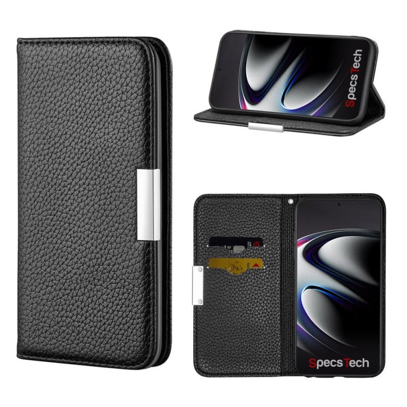 Flip Kotelot Samsung Galaxy S21 Ultra 5G Szary Czarny Ultra Elegancka Imitacja Skóry Liczi