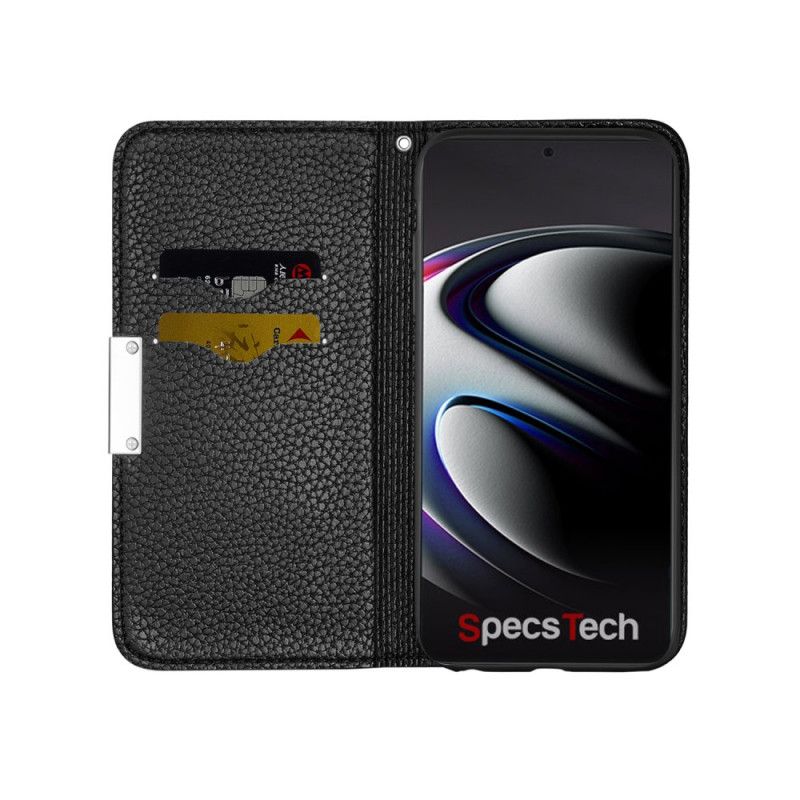 Flip Kotelot Samsung Galaxy S21 Ultra 5G Szary Czarny Ultra Elegancka Imitacja Skóry Liczi