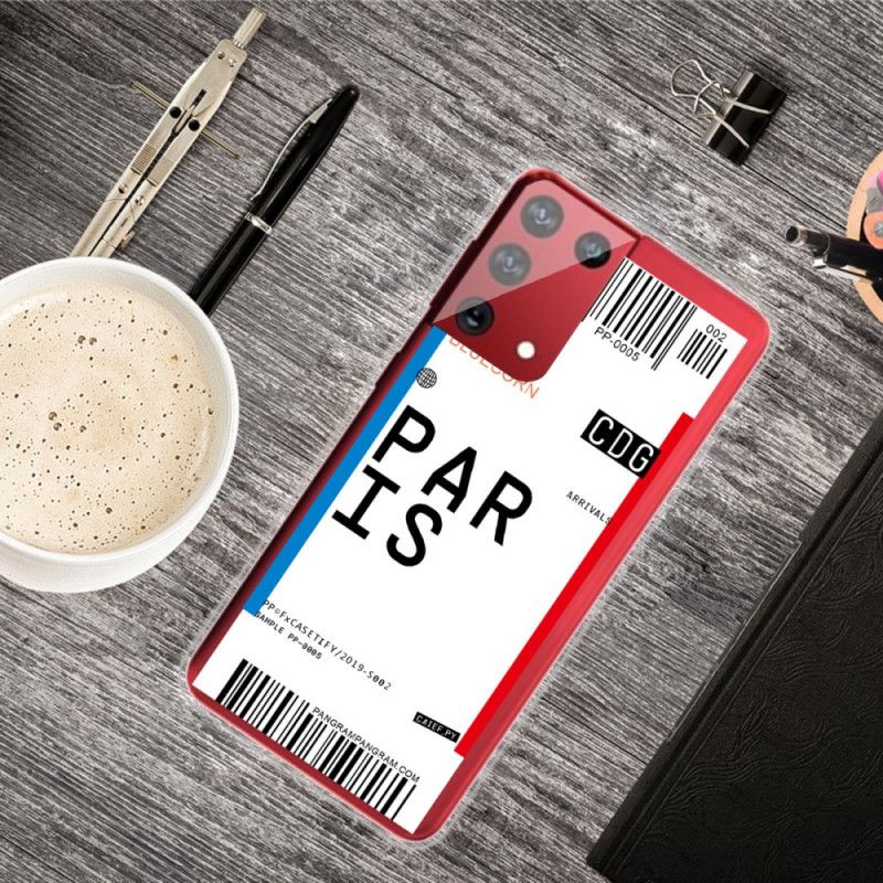 Futerały Samsung Galaxy S21 Ultra 5G Etui na Telefon Karta Pokładowa Do Paryża