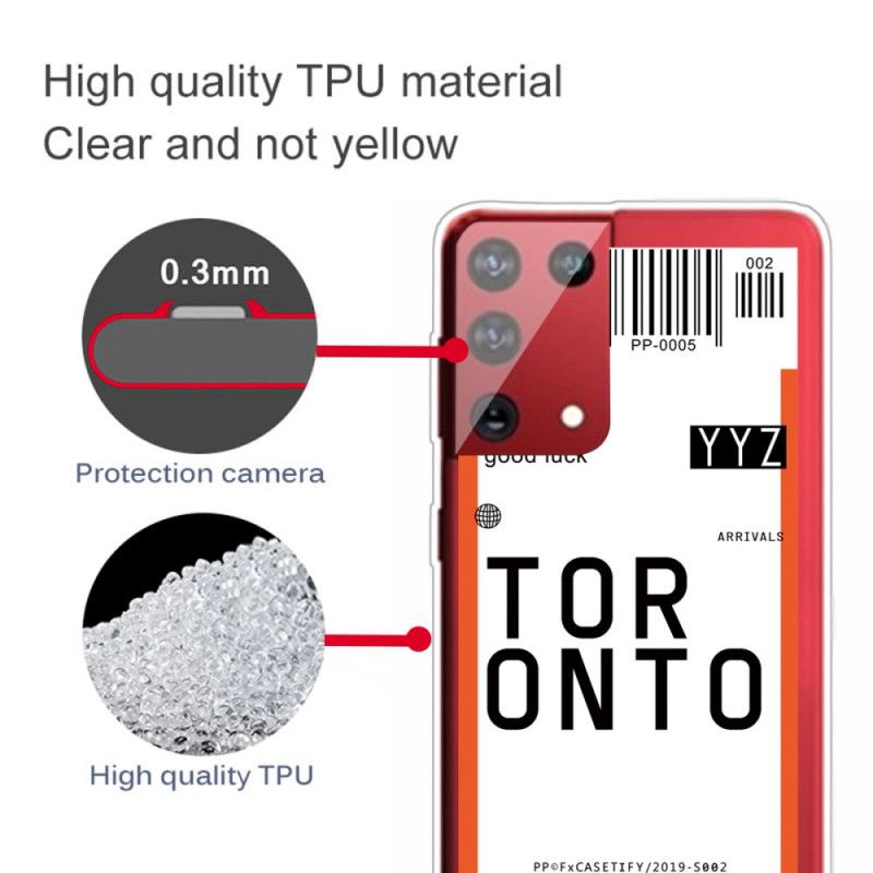 Futerały Samsung Galaxy S21 Ultra 5G Etui na Telefon Karta Pokładowa Do Toronto