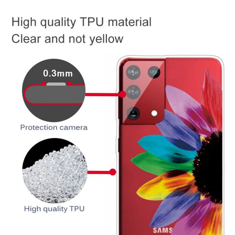 Futerały Samsung Galaxy S21 Ultra 5G Etui na Telefon Kolorowy Kwiat