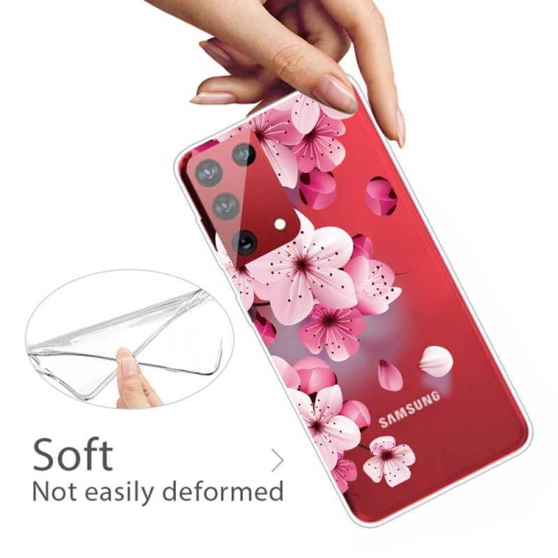 Futerały Samsung Galaxy S21 Ultra 5G Etui na Telefon Małe Różowe Kwiaty