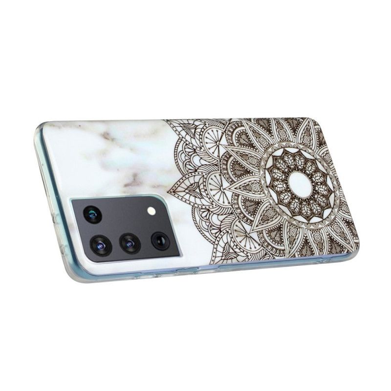 Futerały Samsung Galaxy S21 Ultra 5G Etui na Telefon Marmurkowa Mandala