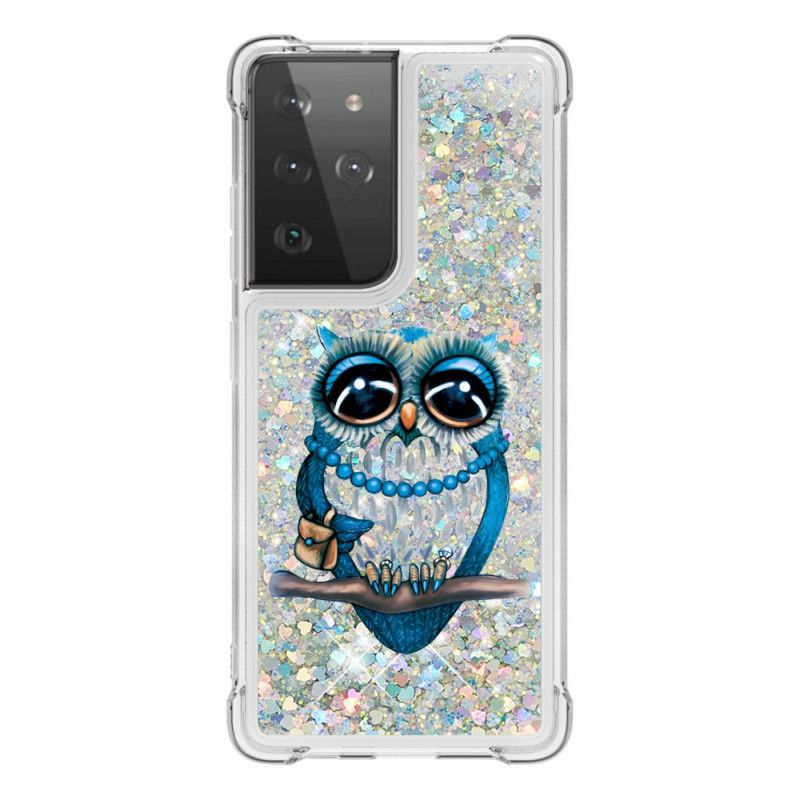 Futerały Samsung Galaxy S21 Ultra 5G Etui na Telefon Panna Brokatowa Sowa