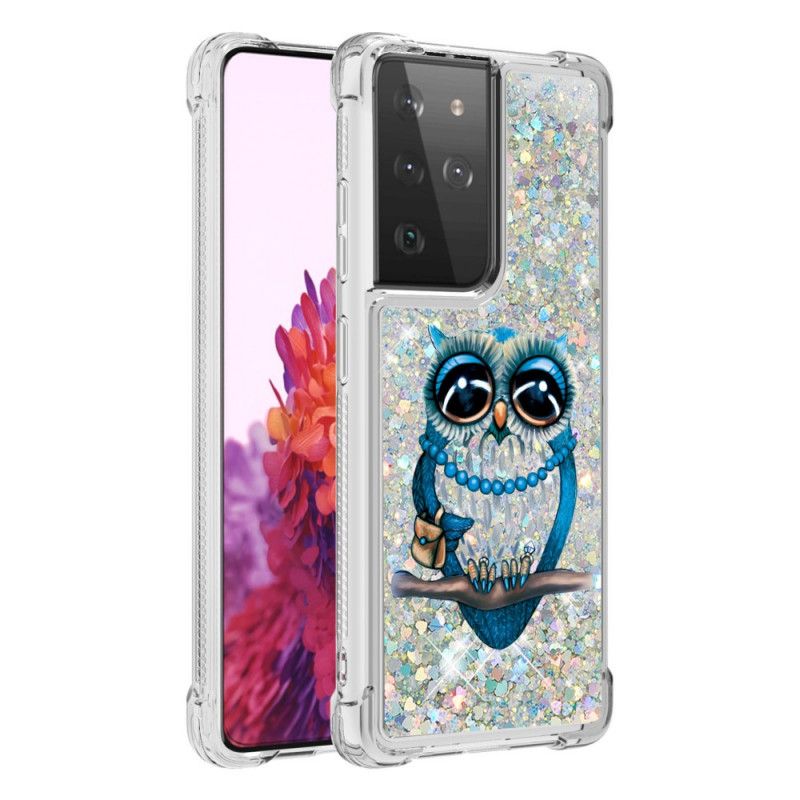 Futerały Samsung Galaxy S21 Ultra 5G Etui na Telefon Panna Brokatowa Sowa
