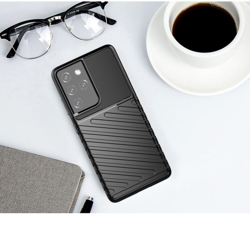 Futerały Samsung Galaxy S21 Ultra 5G Zielony Czarny Seria Grzmotów