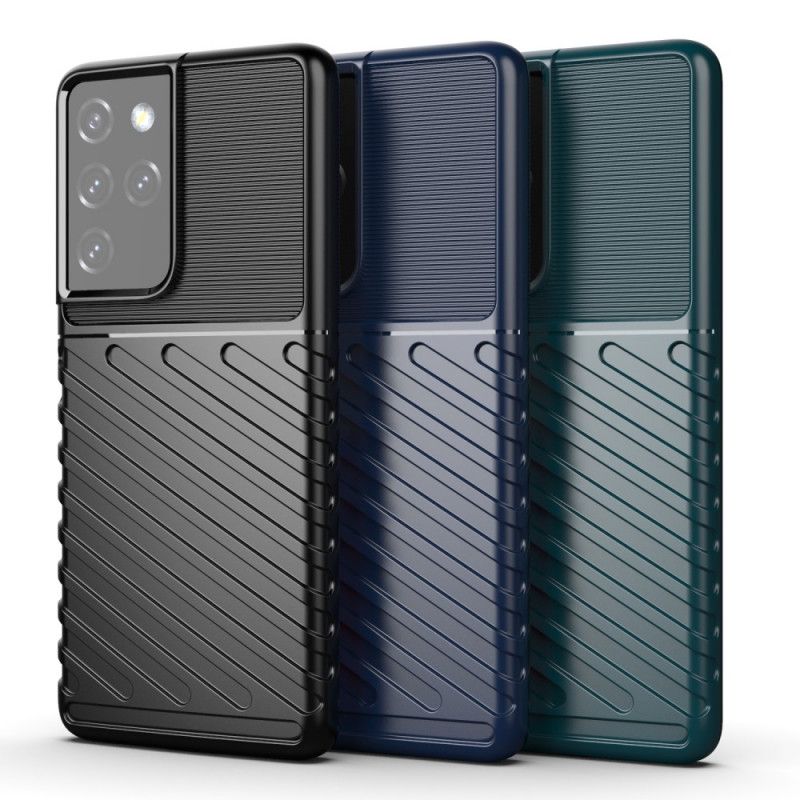 Futerały Samsung Galaxy S21 Ultra 5G Zielony Czarny Seria Grzmotów