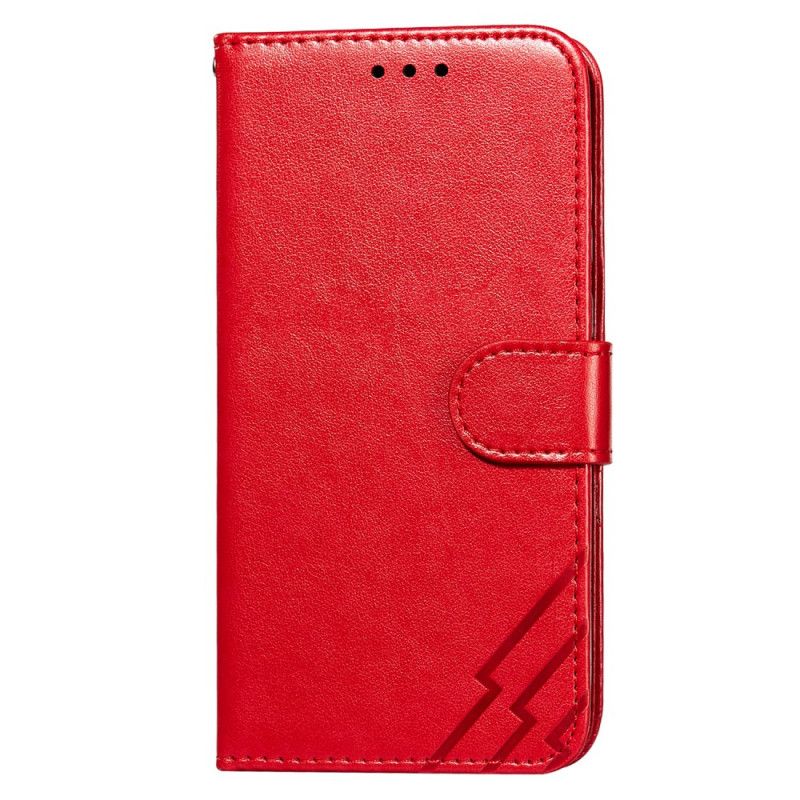 Obudowa Samsung Galaxy S21 Ultra 5G Czerwony Czarny Design Z Efektem Skóry Błyskawicy
