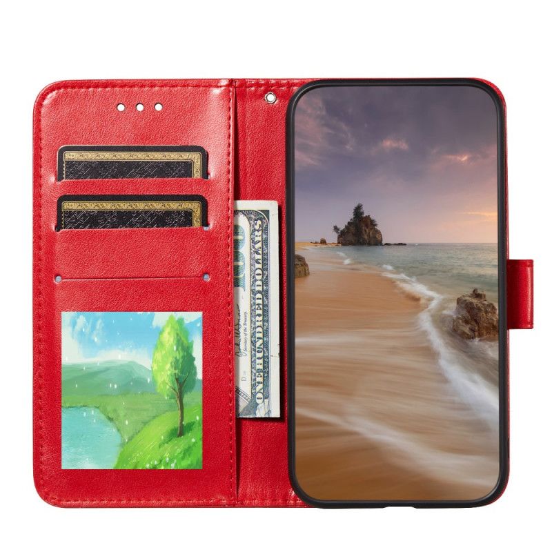 Obudowa Samsung Galaxy S21 Ultra 5G Czerwony Czarny Design Z Efektem Skóry Błyskawicy