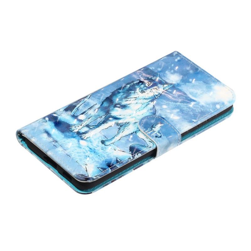 Obudowa Samsung Galaxy S21 Ultra 5G Etui na Telefon Plamki Światła Wilka Z Paskiem