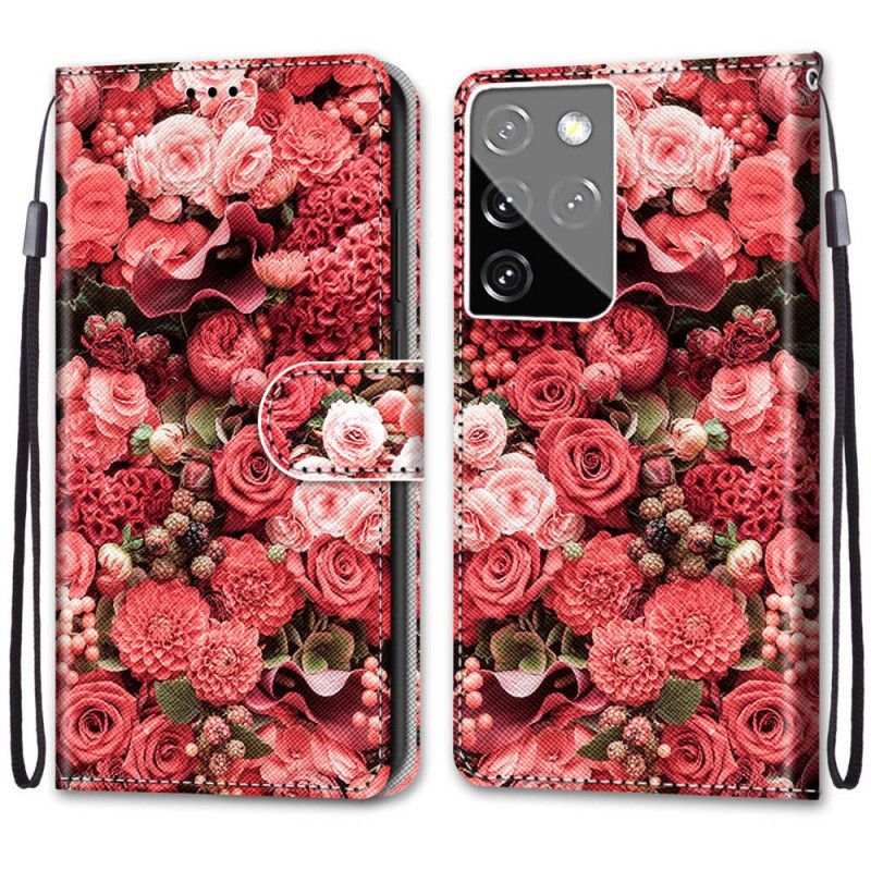 Obudowa Samsung Galaxy S21 Ultra 5G Etui na Telefon Romans Kwiatowy