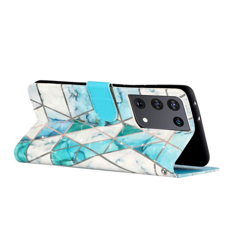 Pokrowce Samsung Galaxy S21 Ultra 5G Marmurowe Punkty Świetlne Z Paskiem