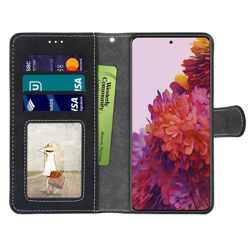 Skórzany Futerał Samsung Galaxy S21 Ultra 5G Szary Czarny Etui na Telefon Skóra Ekologiczna W Nowych Kolorach Vintage