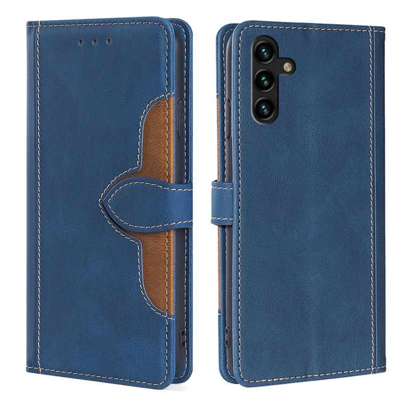 Etui Folio Samsung Galaxy A13 5g Dwukolorowa Stylowa Skóra Ekologiczna Etui Ochronne