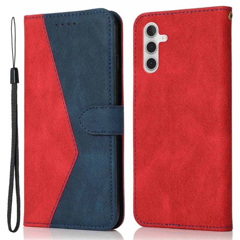 Etui Folio Samsung Galaxy A13 5g Dwukolorowy Trójkąt Ze Sztucznej Skóry Etui Ochronne