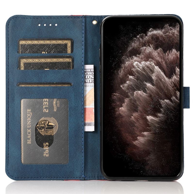 Etui Folio Samsung Galaxy A13 5g Dwukolorowy Trójkąt Ze Sztucznej Skóry Etui Ochronne