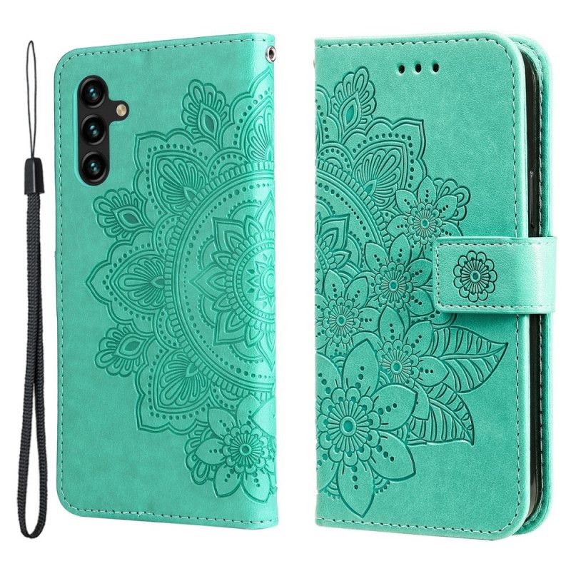 Etui Folio Samsung Galaxy A13 5g Kwiatowa Mandala Etui Ochronne