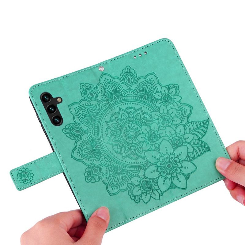 Etui Folio Samsung Galaxy A13 5g Kwiatowa Mandala Etui Ochronne