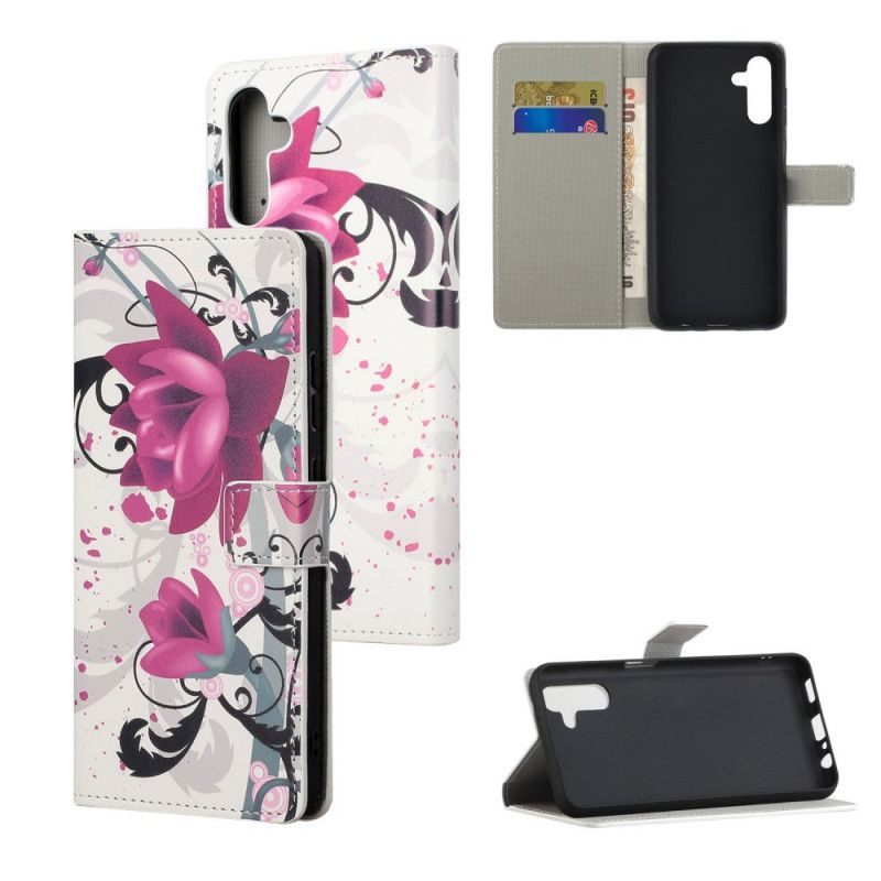 Etui Folio Samsung Galaxy A13 5g Tropikalne Kwiaty