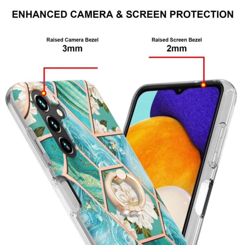 Etui Samsung Galaxy A13 5g Marmur Z Pierścieniem Nośnym Etui Ochronne