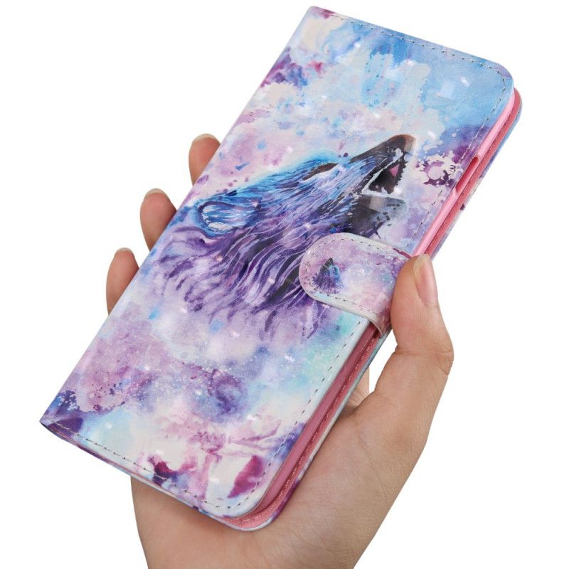 Skórzany Futerał Samsung Galaxy A13 5g Etui Na Telefon Wilk Akwarela