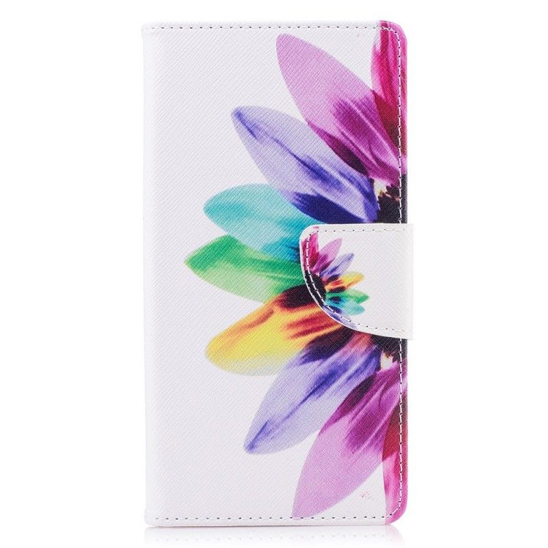 Etui Folio Sony Xperia XZ1 Kwiat Akwareli Etui Ochronne