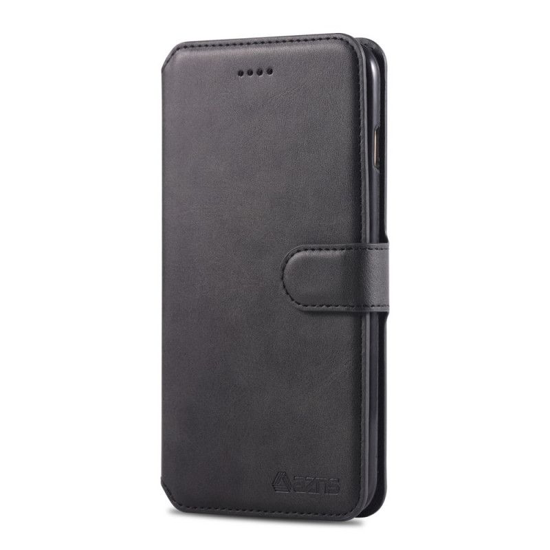 Etui Folio iPhone 6 / 6S Szary Czarny Azns Z Efektem Skóry Etui Ochronne