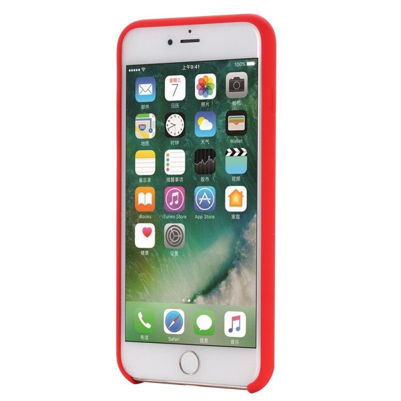 Etui iPhone 6 / 6S Czerwony Czarny Płynny Silikon Etui Ochronne