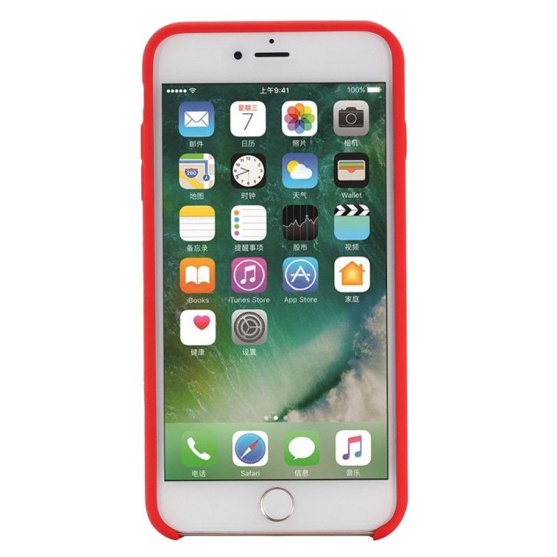 Etui iPhone 6 / 6S Czerwony Czarny Płynny Silikon Etui Ochronne