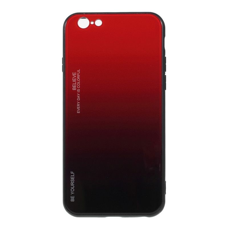Etui iPhone 6 / 6S Granatowy Czerwony Bądź Sobą Ze Szkła Hartowanego