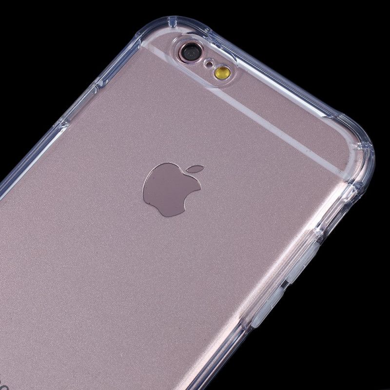 Etui iPhone 6 / 6S Różowy Szary Przezroczysty Elastyczny Silikon Etui Ochronne