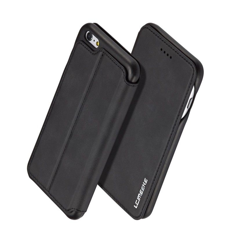 Flip Kotelot iPhone 6 / 6S Czerwony Czarny Etui na Telefon Efekt Skóry Lcimeeke