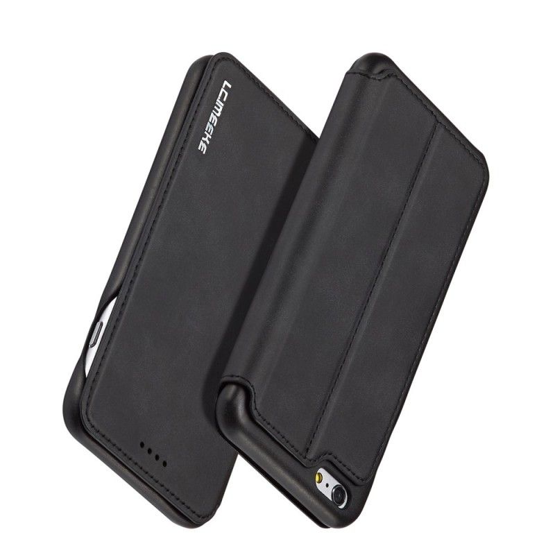 Flip Kotelot iPhone 6 / 6S Czerwony Czarny Etui na Telefon Efekt Skóry Lcimeeke