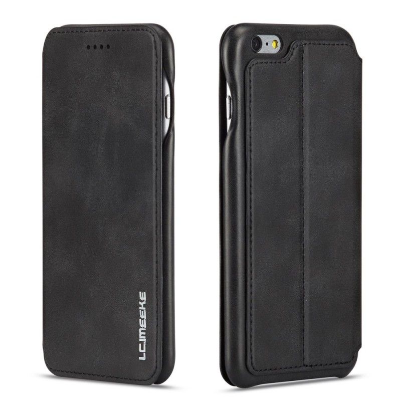 Flip Kotelot iPhone 6 / 6S Czerwony Czarny Etui na Telefon Efekt Skóry Lcimeeke