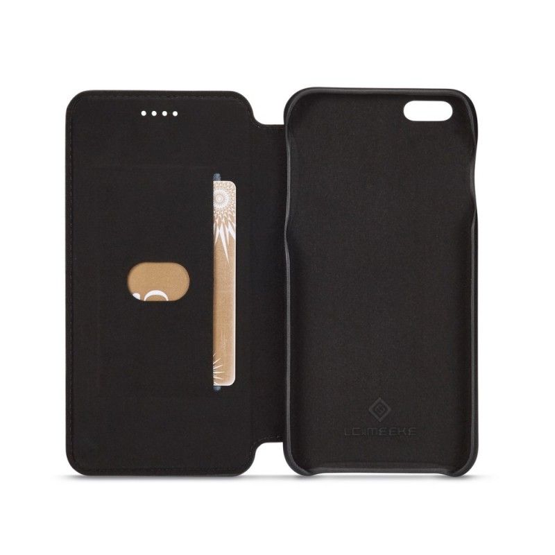 Flip Kotelot iPhone 6 / 6S Czerwony Czarny Etui na Telefon Efekt Skóry Lcimeeke