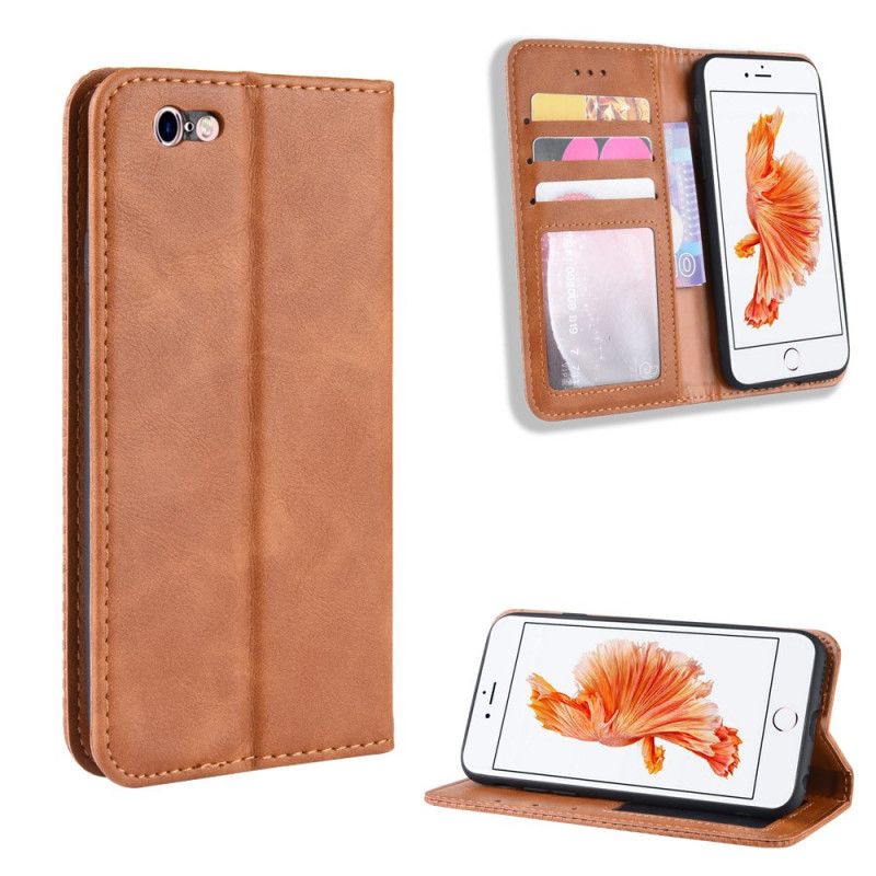 Flip Kotelot iPhone 6 / 6S Czerwony Czarny Etui na Telefon Stylizowany Efekt Skóry W Stylu Vintage