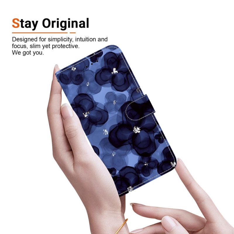 Etui Folio Do Xiaomi Redmi Note 15 Pro 5g Niebieskie Kwiaty