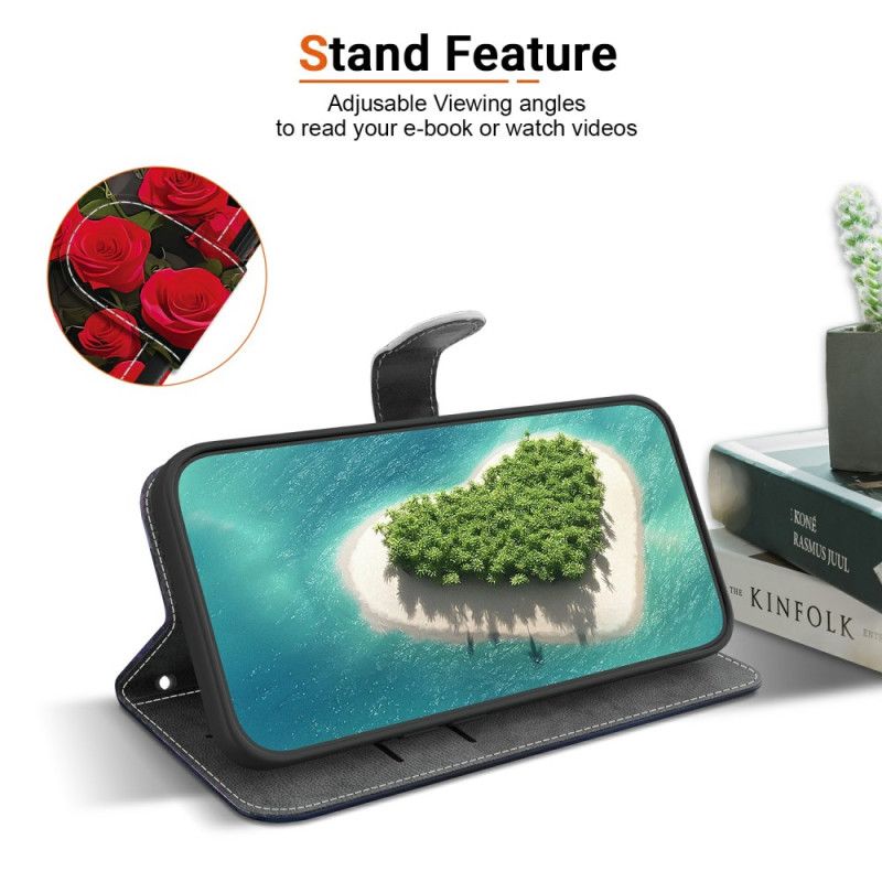 Etui Folio Do Xiaomi Redmi Note 15 Pro 5g Perłowo-różowy Motyl