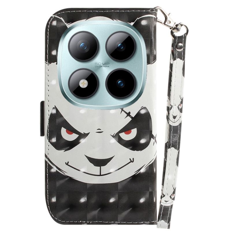 Etui Folio Do Xiaomi Redmi Note 15 Pro 5g Wściekła Panda Z Paskami