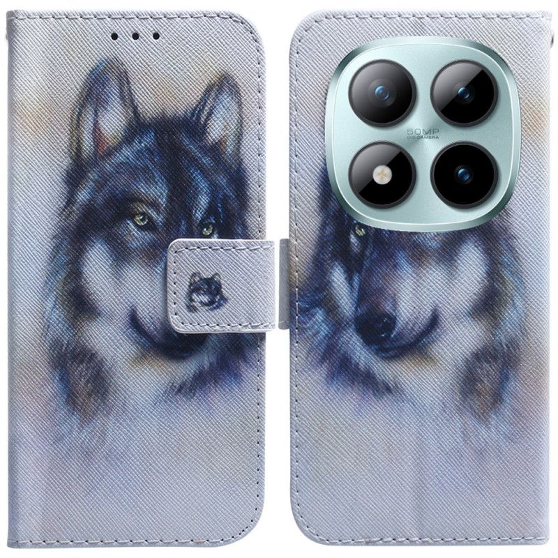 Etui Folio Xiaomi Redmi Note 15 Pro 5g Akwarelowy Wilk Etui Ochronne