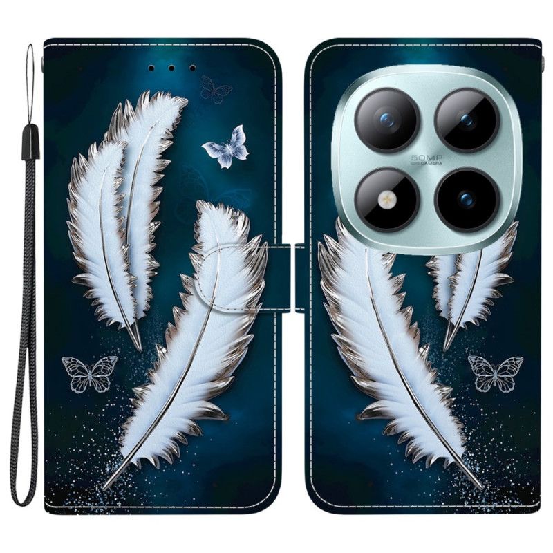 Etui Folio Xiaomi Redmi Note 15 Pro 5g Białe Pióra