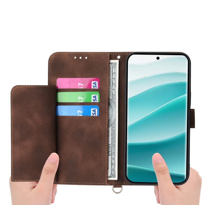 Etui Folio Xiaomi Redmi Note 15 Pro 5g Efekt Zamszu Mandali Z Paskiem Na Ramię Etui Ochronne